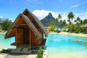 Tahiti honeymoon hut on the water